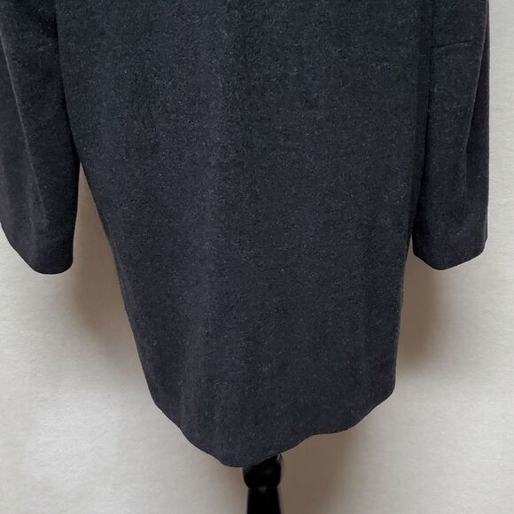 KRISTEN Blake Charcoal Wool Blend Shawl Collar Satin Lined Oversized Overcoat - Picture 11 of 16